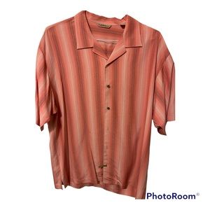 Large Tommy Bahama Woven Striped Button Shirt